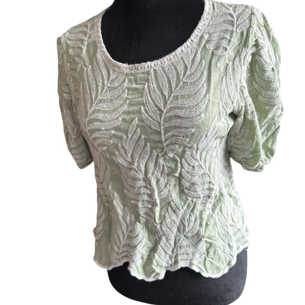 Solitaire Mint Green Top, Beige Embroidered Botanicals – Size - Picture 7 of 8